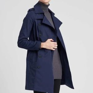 NWT Universal Standard Derjon Navy Blue Trench Coat Size 4XS Women